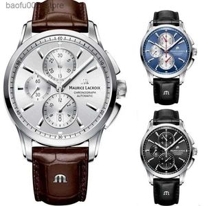 Начатые часы Новый Maurice Lacroix Ben Tao Series Three Eye Chronograph - это модный и повседневный топ роскошный кожаный подарок