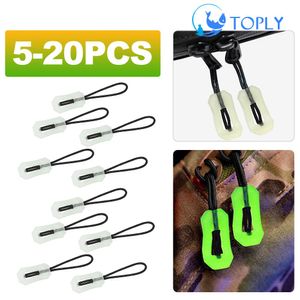 5-20pcs Glow in the Dark Zipper Puller Head Anti-Lost Luminio Pulling Zipper Zackpack Penderant per la tenda per borseggia