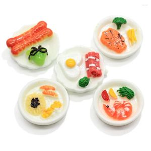 Dekorativa blommor 20/50st Dollhouse Miniature Food Japanese Sushi Rice Pretend Doll Kitchen Toy Cartoon Dolls Micro Garden Diy Accessories