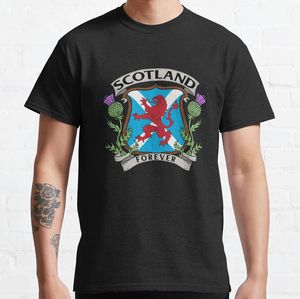 Schottland für immer, schottischer Löwe, Flagge und Crest T-Shirt Herren Kleidung T-Shirt Männer