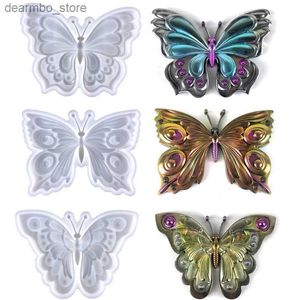 Artes e artesanato 3D Butterfly Crystal Epoxy Resina Castin Mold para Diy Ypsum Easter Craft Home Decor de parede Handicraft Jewelry Accessoies Tool L49