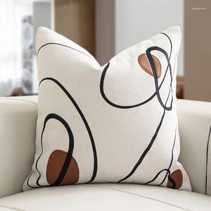 Kissenbedeckung moderner Kunst abstrakter Streifen leichte Luxus weiche Stoff Schlafzimmer Sofa Taille Hülle Home Dekoration Fashion 45