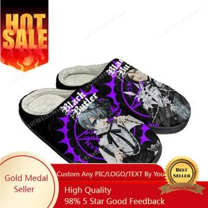 Slippers Black Butler Home Cotton Mens Womens Plush Bedroom Casual Keep Warm Shoes Japanese Anime Custom Thermal Indoor Slipper