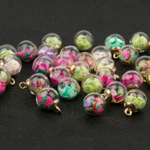 10st 21x16mm Transparent Clear Fruit Glass Ball Charms hänge för smycken som gör örhänge Keychain DIY Material Discovery