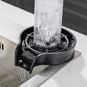 Kitchen Sink Glass Washer Metal Brushed Nickel Cup Washer Faucet Cup Washer Cleaner Kitchen Sink Bottle Washer for Bars