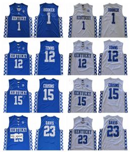 Men College Devin Booker Jersey 1 Basketball Kentucky Wildcats Karl Anthony Towns 12 John Wall 11 Anthony 23 DeMarcus Cousins 155285967