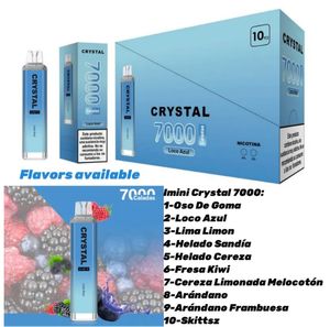 Big Sale Crystal Puff 7000 Einweg -Vape -Stift 16ml 1300mAh Batterie Mesh Spulen Zigaretten Tornado 7000 Puffs Ecigs Dampf Sonnenfeuer VAPER Großhandel niedriger Preis Belgien EU EU