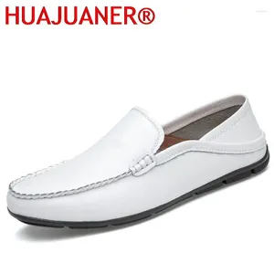 Casual Shoes Genuine Leather Men Loafers Brown Black Business Breathable Summer Penny Adult Office Career Mens Flats