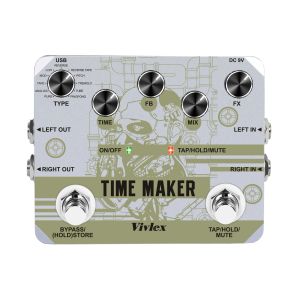 Vivlex Ltd-02 Guitar Time Maker Pedal Ultra Verzögerungseffekt-Pedale für Elektrogitarren 11 Typen Verzögerung