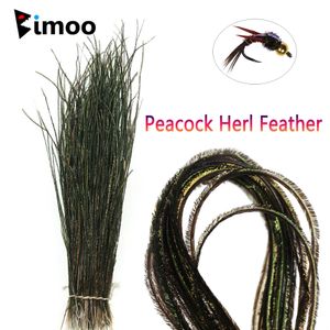 Bimoo 2 Packs 10 ~ 18 cm Natural Peacock Herl Feder trocken nasse Nymphen Streamer Fliegen Bindungsmaterial Forellenfischerei Köder Bindungsmaterial