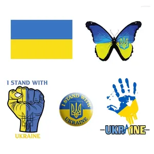 Fensteraufkleber 10pcs Ukraine Flagge Selbstkleber Papierauto Kofferraumdekoration farbenfrohe Aufkleber-Motorrad-Wasserbecher-Aufkleber