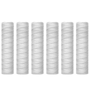 Parts 10 Micrometre String Wound Sediment Water Filter Cartridge,6 Pack,Whole House Sediment Filtration,Universal