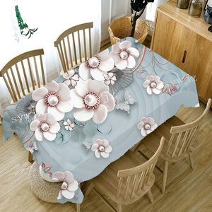 美しい花柄のテーブルクロスブーケの風景長方形のテーブルクロスバースデーパーティーディナーホームデコレーションアクセサリー