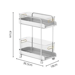 透明なトロリーシェルフラグジュアリーオーガナイザーカートオフィスホルダーデスクモバイル本棚トロリーキッチンバスルームアクセサリー