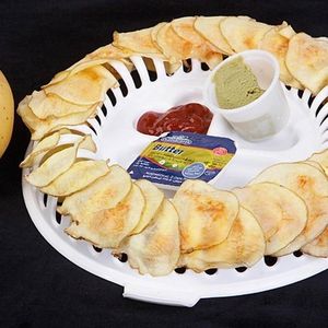 DIY Slicer Microondas forno de gordura de batata livre de batatas fritas Conjunto de batatas fritas Rack de cozinha Diy Baking Home Chip Slicer Bakeware