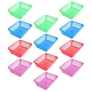 Ta ut containrar 12 datorer Snack Container Basket Bread Display Dekorativ fruktplast förvaring Arrangemang skålmutter