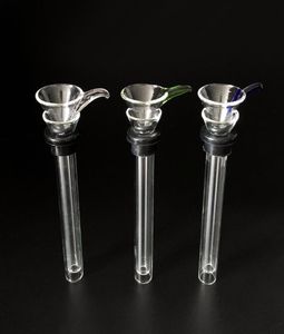 Glass slides set malefemale stem slide funnel tube rubber grommet downstem for water pipe glass bong 8819431