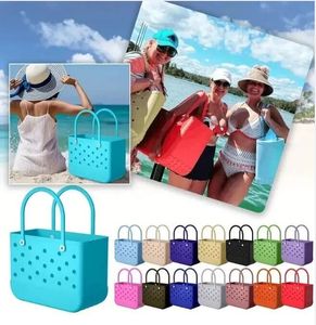 2024 Aufbewahrungsbeutel Bogg große Gummi -Strandbeutel wasserdichte sandfeste Outdoor EVA Tragbare Reisetaschen Waschbares Einkaufstasche für Strandsportmarkt