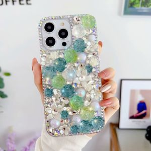 Luxury Designer Sparkling Phone Cases For iPhone 15 Pro Max 14 14plus 14pro 13 13pro 12 Pro Max 11 Clear Glitter Rhine Stone Case Bling Shiney Cover