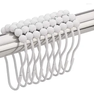 Shower Curtains Curtain Hooks Rings Stainless Steel Rust-Resistant And Hooks- Set Of 12-White