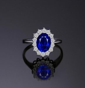 Blue Sapphire Engagement 925 Sterling Silber Ring Hochzeit Schmuck Dessinger Ringe89107765299177