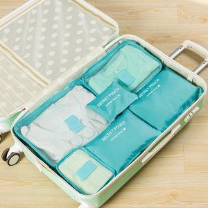 Sacos de armazenamento Organizador de mala de viagem 6pcs para casa para bagagem à prova d'água em casa Kit de bolsa de roupas de guarda