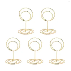 Party Decoration Place Card Holder 5pcs Classy Mini Metal Circle Table For Birthday Anniversary