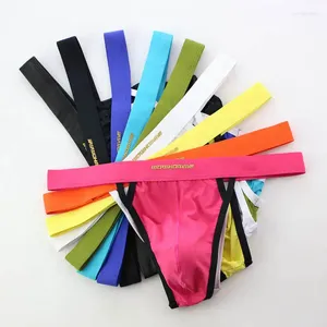 Underpants por atacado masculino de roupas íntimas de fetiche de fetiche tangas de biquíni gays u bulge bolsa calcinha de lingerie macia