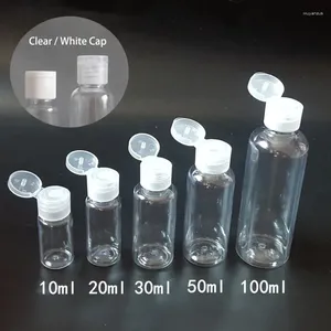 Lagringsflaskor 5st 5/10/20/30 ml Plast Tomt Travel Lotion Liquid Dispenser Exempel på återfyllningsbara konatiner med vipplock