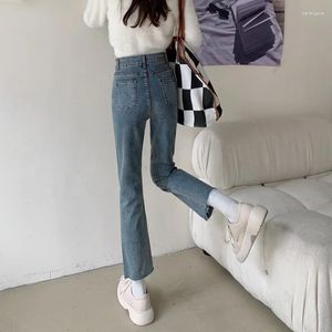 Women's Jeans N5843 The High-waisted Thin Western-style Straight Cropped Trousers Trendy