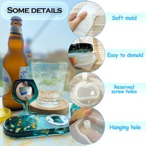 Bottle Opener Resin Molds Kit, Beer Opener Silicone Molds For Epoxy, Resin Jewelry Casting Molds For Wine Corkscrew, DIY Crafts