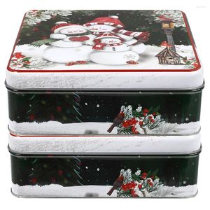 Garrafas de armazenamento 2 PCs Tin Candy Candy Contêineres de Natal Suporte de caixa de biscoitos de açúcar