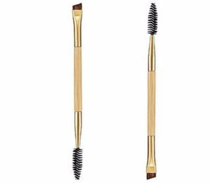 Eyebrow Brush Luxury Golden Double Ended Angled Bamboo Handle Make Up Tools for Make Up Professional Eyesbrow Brush Pro7784896