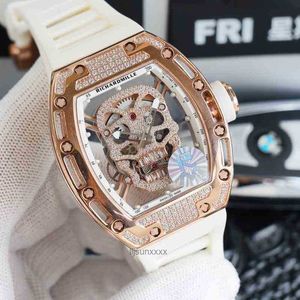 ساعة ميكانيكية فاخرة ريشا M RM052 SWISS MOVINE RATBER WATCHBAND TOURBILLON WRISTWATCHES RI14