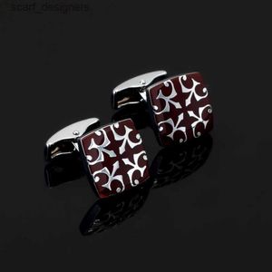 Cuff Links Fashion High Quality French enamel red bats enamel Cufflink For Mens Shirt Brand suit Cuff Buttons Top sale Cuff Links Jewelry Y240411