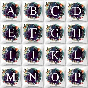 Pillow Houspace Polyester Peach Skin Country Style 26 English Letters For Home Decor Sofa Car Decorative Gift Case