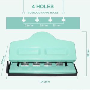 4-hole kreatywny grzyb kształt dziurka pierścień tarczowy DIY Paper Cutter T-Type Puncher Machine Maszyna biura