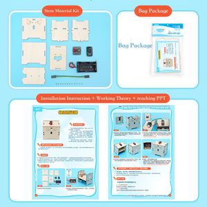 茎のおもちゃオブジェクトイモビライザーDIYスチームテクノロジー実験アラームマテリアルキット木製パズルインタラクティブゲーム教育セット