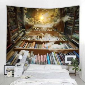 Library Starry Tapestries Tapestry Vintage Mystery Sky Bookshelf Wall Mount Bohemian Psychedelic Art Deco Bedroom Living Room 8 Sizes R0411 1