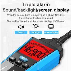 Combustible Gas Detector LPG Meter Flammable Natural Gas Meter USB Charging Combustible Gas Meter with Alarm Function