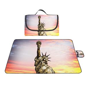 Statue of Liberty tappa picnic impermeabile coperta picnic compatta compatta leggera a prova di sabbia per esterni per campeggio da spiaggia per campeggio sulla spiaggia