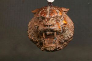 Dekorative Figuren seltene japanische Boxholz Handgeschnitzte Tiger -Figur Statue Netsuke Sammelnsgeschenk