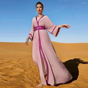 Lässige Kleider Frauen Mode Hand nähen Bohrer Strickjacken Außenbekleidung Nahe Osten Arabische Dubai Muslim Robe Kleid