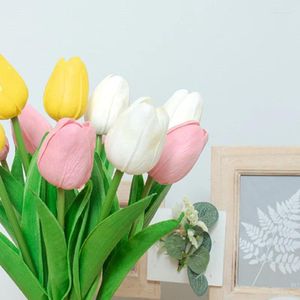 Decorative Flowers 5pcs Tulip Artificial PE Fake Floral For Vase Wedding Living Room Home Garden Bride Bouquet Outdoor DIY Party Decoration