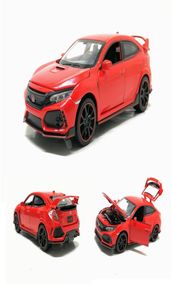 132 Honda Civic Typer Metal Diecasts Toy Vehicles Model Sound Light Pull Back Car Toys For Children Gifts Y20031841315321023432