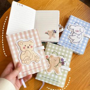 Notatniki Śliczne Niedźwiedź Rabbit A6 PU Skórzany Dziennik Notebook Kawaii Kolorowe strony codziennie tygodniowo Planner School School A5