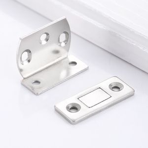 2pcs/set stempelfrei dünner L-förmiger unsichtbarer Schrank fängt Manganstahlstahl-Kleiderschrankschrank-Tür-Magnete ein