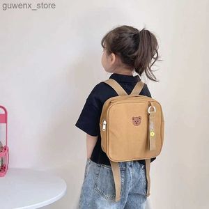 Sırt çantaları çocuk gerçek okul çantası sevimli moda erkekler ve kızlar tuval sırt çantası çocuk anaokulu şansları kovalamaca bebek hediyesi y240411y240417hi9i