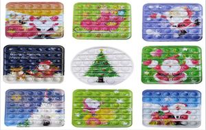 12,3 cm Christmas Finger Push Bubbles Toy for Children Elk Snowman Party Game Game Gifts Wholesale Gifts X0908B2440980