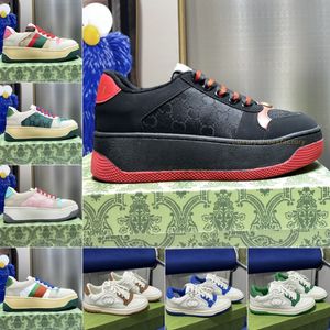 Designer Mens Womens Screener Sneaker Retro Chunky Canvas e Sneakers in pelle scarpe classiche blu verde blu rosa blu rotonde TOE Sole Sole Schercher Trainer 35-45